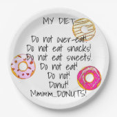 Assiettes En Carton Alimentation Donut Drôle Humour Doughnut Snack Foo (Devant)