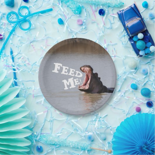 Assiettes En Carton Alimentez-moi ! Hippopotame (Fête)