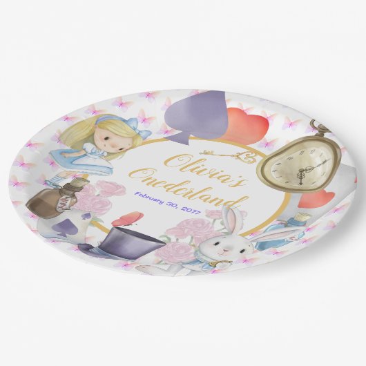 Assiettes En Carton Alisa dans l'Onederland (Angle)