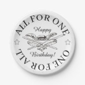 Assiettes En Carton All for One for All Musketeer Joyeux anniversaire (Devant)