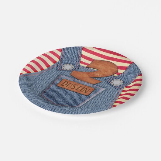 Assiettes En Carton All-Star 2e anniversaire Denim Overalls (Angle)