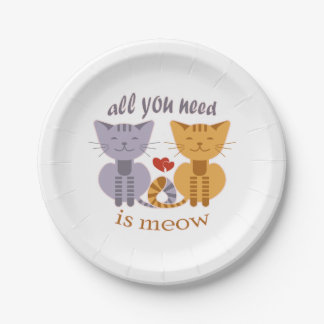Assiettes En Carton All you need is meow Valentine cats