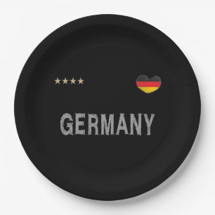 Assiettes En Carton Allemagne Football Fan Chemise Coeur