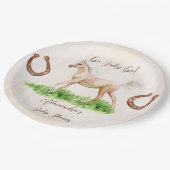 Assiettes En Carton Allez bébé aller courir cheval beige baby shower f (Angle)