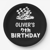 Assiettes En Carton Allez karting, course voiture garçon anniversaire (Devant)