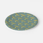 Assiettes En Carton alligator avec ballons imprimés gris (Angle)