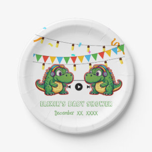 Assiettes En Carton Alligator Baby shower de musique colorée Festive