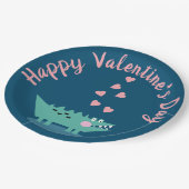 Assiettes En Carton Alligator Valentines Coeurs de jour rose (Angle)