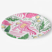 Assiettes En Carton Alligator Vin rose vert Preppy (Angle)