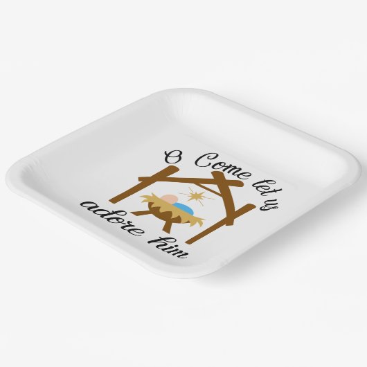 Assiettes En Carton Allons, Adorons-Le. (Angulaire)