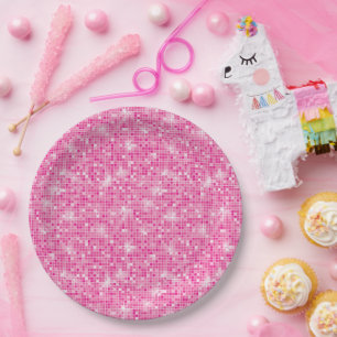 Assiettes En Carton Allons faire la fête d'anniversaire aux filles ros