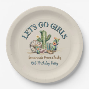 Assiettes En Carton Allons Filles Cowgirl Western Anniversaire fête