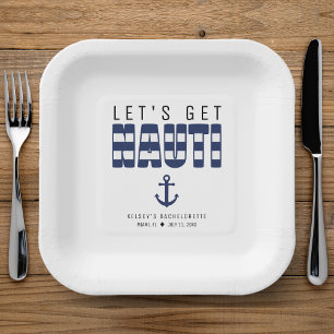Assiettes En Carton Allons voir Nauti Bachelorette Party