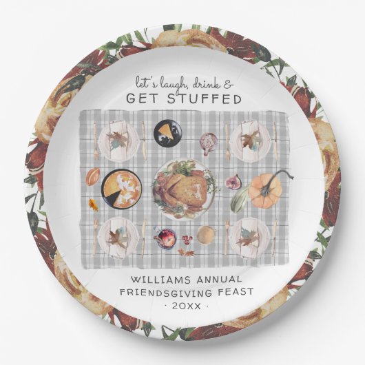 Assiettes En Carton Allons-y. | Action de grâces (Devant)