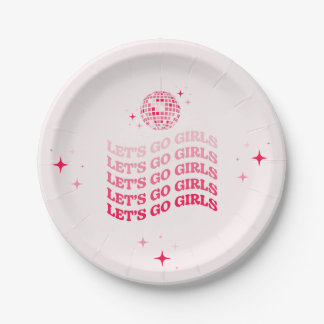 Assiettes En Carton Allons-y Filles - Plaque en papier - Bachelorette