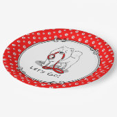 Assiettes En Carton Allons-y ! (pour une promenade) Samoyé avec laisse (Angle)
