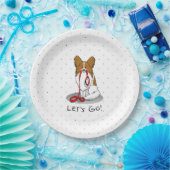 Assiettes En Carton Allons-y ! (walk) Papillon (white & red) Chien mig (Fête)