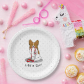 Assiettes En Carton Allons-y ! (walk) Papillon (white & red) Chien mig (Fête)