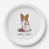 Assiettes En Carton Allons-y ! (walk) Papillon (white & red) Chien mig (Devant)