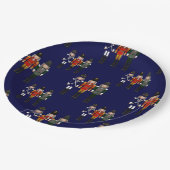 Assiettes En Carton Allover Nutcrackers, Plaques de papier bleu (Angle)