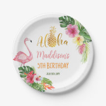 Aloha Anniversaire ananas Flamant rose tropical fl