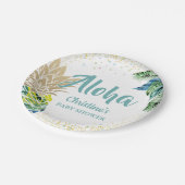 Assiettes En Carton Aloha Aquarelle Aiguille Tropicale Aiguille Plaque (Angle)