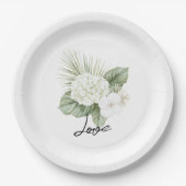 Assiettes En Carton Aloha Beach Tropical Hydrangea Floral Mariage (Devant)