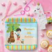 Assiettes En Carton Aloha Black Hair Boy Party (Fête)