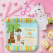 Assiettes En Carton Aloha Brown Hair Boy Party (Fête)