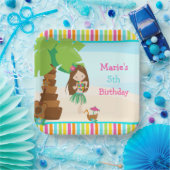 Assiettes En Carton Aloha Brunette Fête des filles (Fête)