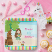 Assiettes En Carton Aloha Brunette Fête des filles (Fête)