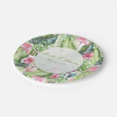 Assiettes En Carton Aloha Flamant rose Plage tropicale Mariage (Angle)