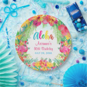 Assiettes En Carton Aloha Flamant rose tropical Anniversaire Luau  (Fête)