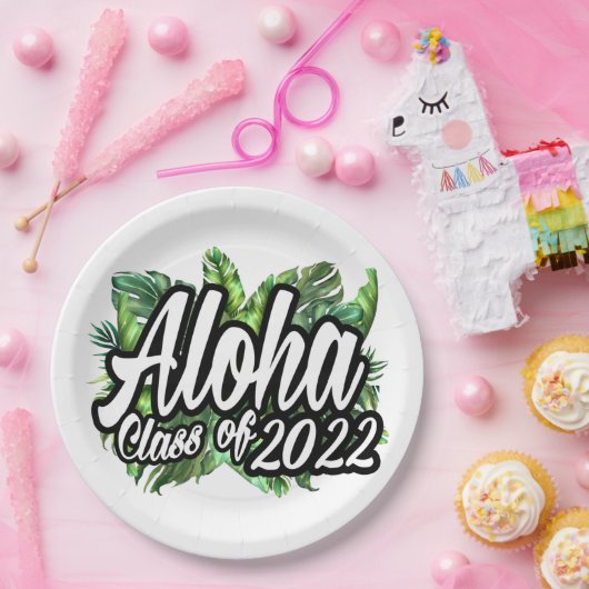 Assiettes En Carton Aloha Graduation Class of 2022 Luau Party  (Fête)