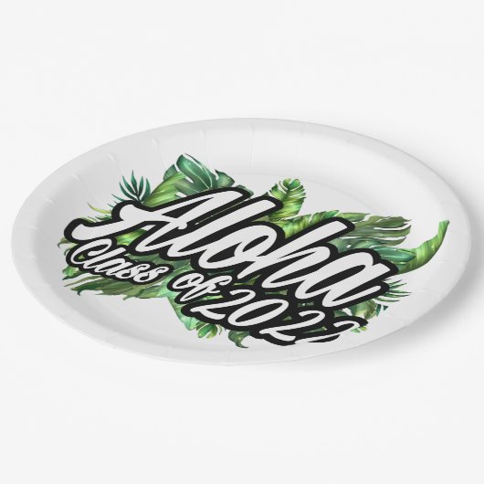 Assiettes En Carton Aloha Graduation Class of 2022 Luau Party (Angle)