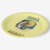 Assiettes En Carton Aloha Hawaii Vintage Hula Girl (Angle)