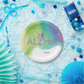 Assiettes En Carton Aloha Hawaiian Ananas, Aquarelle (Fête)