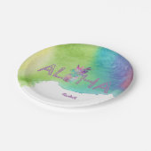 Assiettes En Carton Aloha Hawaiian Ananas, Aquarelle (Angle)