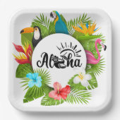 Assiettes En Carton Aloha Luau (Recto)