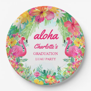 Assiettes En Carton Aloha Luau Tropical Graduical Party Plaque papier