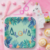 Assiettes En Carton Aloha Plaque de papier de voeux (Fête)