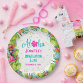 Assiettes En Carton Aloha Tropical Flamant rose Graduation Luau (Fête)
