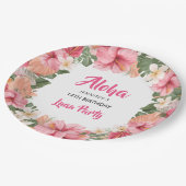 Assiettes En Carton Aloha Tropical Hibiscus Luau fête d'anniversaire (Angle)