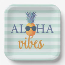Aloha Vibes Plaques de papier de fête d'été