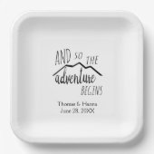Assiettes En Carton Alors L'Aventure Commence Rustic Mountain Mariage (Recto)