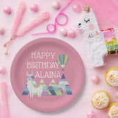 Assiettes En Carton Alpaca fête d'anniversaire rose vif (Fête)