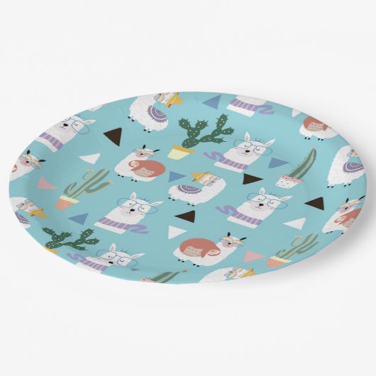 Assiettes En Carton Alpaca/Llama (Angle)