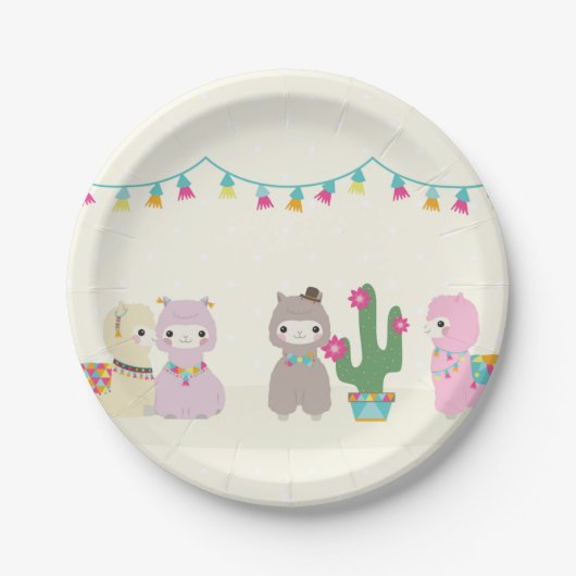 Assiettes En Carton Alpacas (Devant)