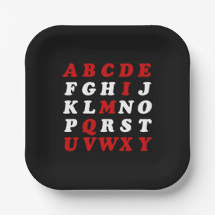 Assiettes En Carton Alphabet anglais