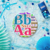 Assiettes En Carton alphabet coloré (Fête)